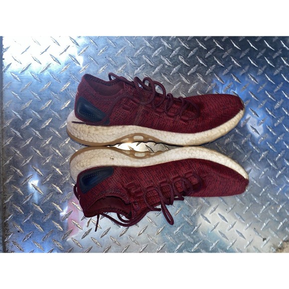 ADIDAS PURE BOOST BA8895‎ Shoes Men 9 Burgundy Red Athletic Sneakers Running - Picture 5 of 9